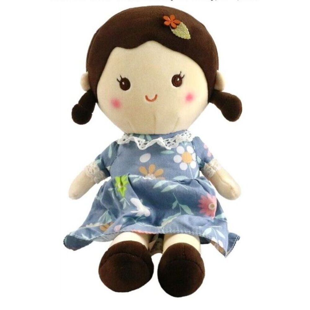 Houwsbaby Plush Stuffed Soft‎ Doll Plush Blue Flower Dress 15 inch Cuddly Toy